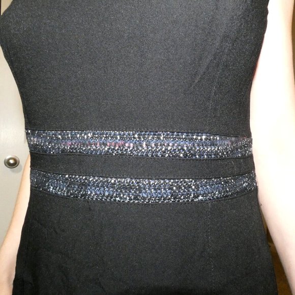 WHBM Dress size 8 Black Glitter Accent Sleeveless Shift Business Office Party - Picture 7 of 11